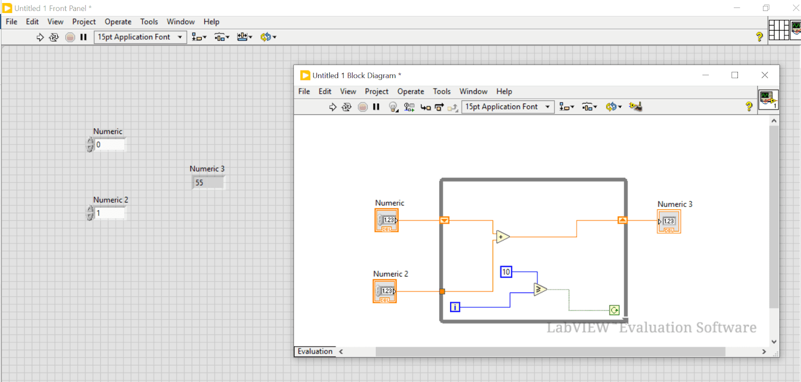 Labview VI for accumulated sum