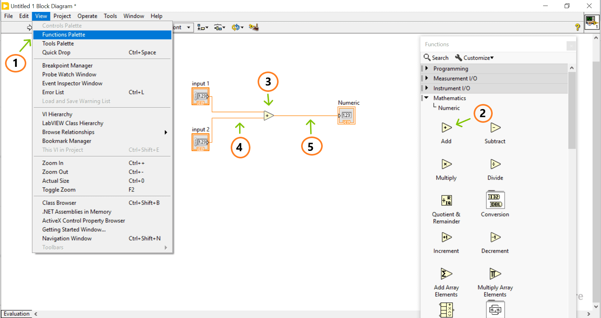 LabVIEW Block Diagram Example Create